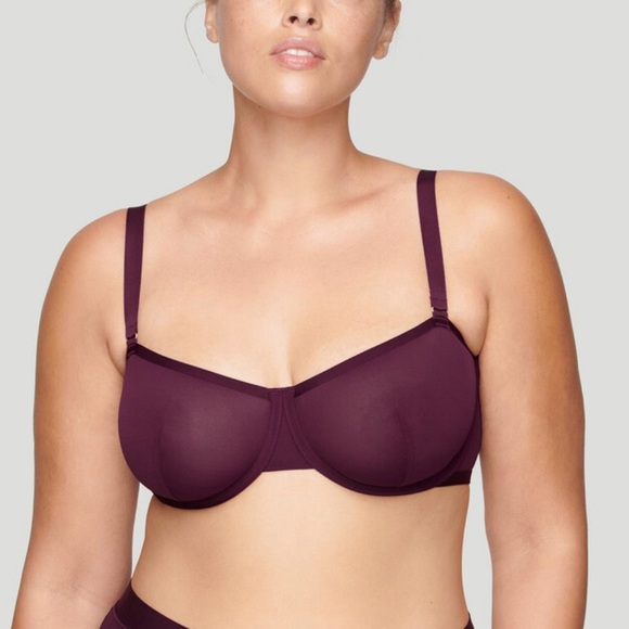 CUUP balconette mesh bra 30B plum color NWT - Picture 2 of 4